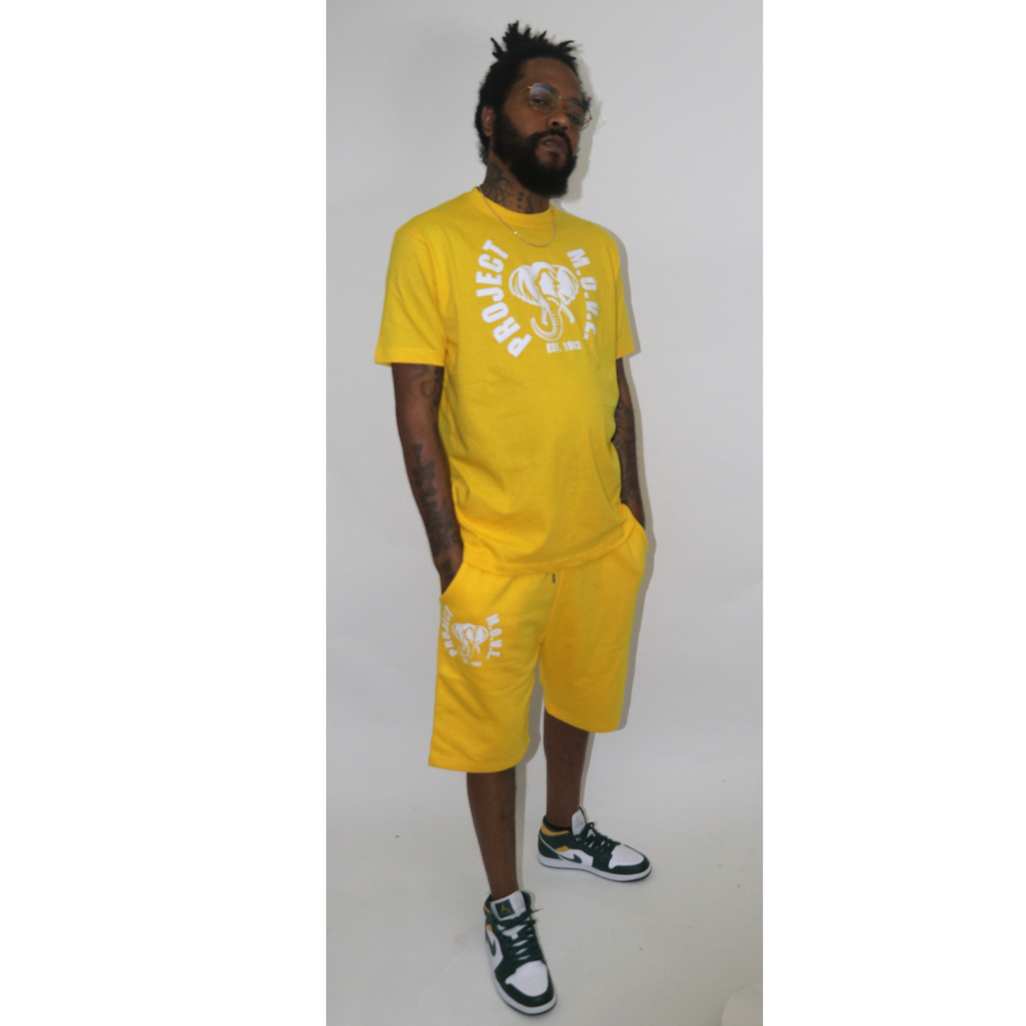 YELLOW CLONE T-SHIRT AND SHORT SET