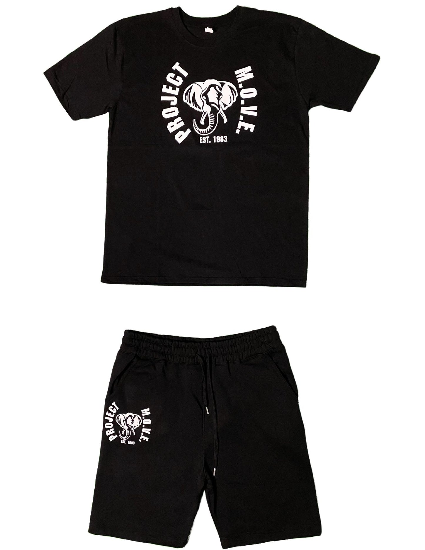 BLACK CLONE T-SHIRT AND SHORT SET