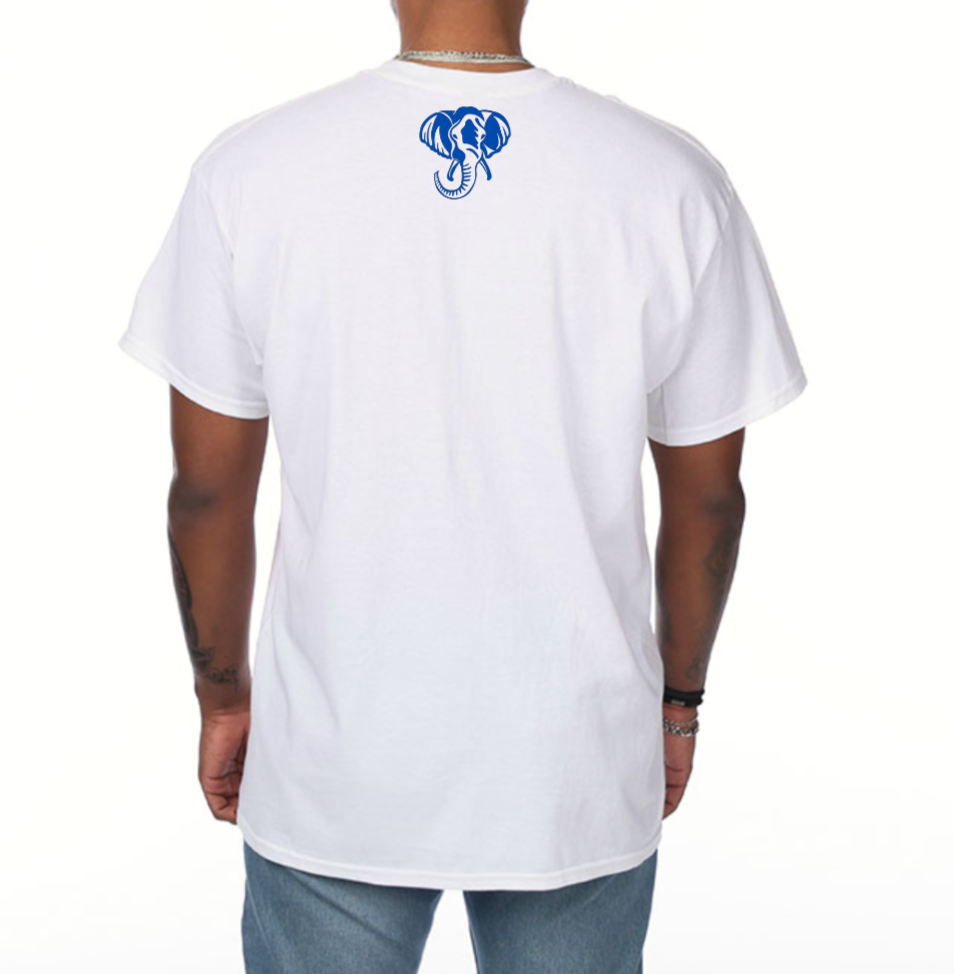 WHITE AND BLUE M.O.V.E. NOUN T-SHIRT