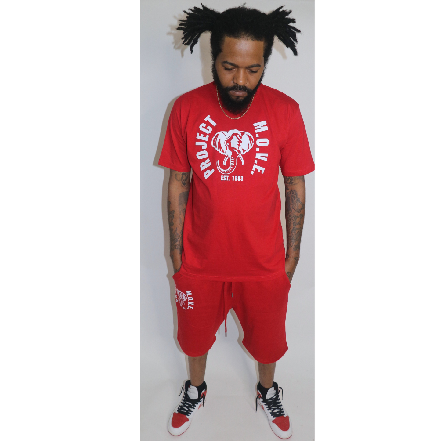 RED CLONE T-SHIRT AND SHORT SET