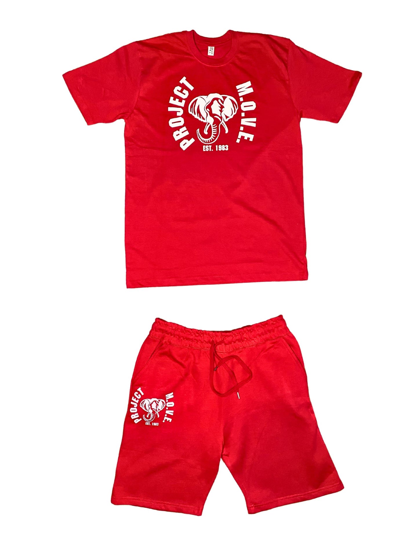 RED CLONE T-SHIRT AND SHORT SET